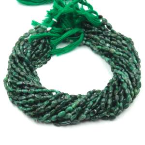 ลูกปัดมรกตแซมเบีย AAA ขายดี รูปทรงวงรีเรียบ ขนาด 13 นิ้ว ความยาว 4x6-5x7 มม. ลูกปัดมรกตธรรมชาติ สำหรับทำเครื่องประดับ - Product Image 5