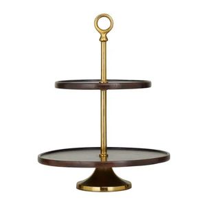 Handmade 2-Tier Round Marble <b>Cake</b> <b>Stand</b> Multi-Layer Dessert Display Pedestal for Wedding Birthday Party Home Hotel - Product Image 3