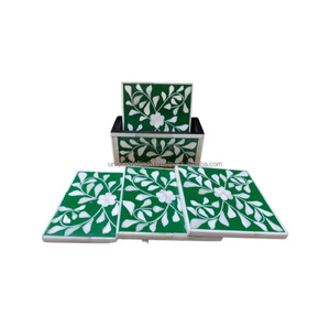 Nuevo Diseño de Posavasos Vintage para Mesa de Cocina, Tapete de Resina y Madera, Soporte con Patrón de Incrustaciones de Hueso, Hecho a Mano, Lujoso, Redondo, Estilo Marroquí - Product Image 4
