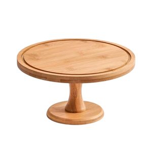 ขาตั้งเค้กไม้มะม่วงธรรมชาติทรงกลม ดีไซน์สวยงาม สำหรับตกแต่งบ้าน - Product Image 1
