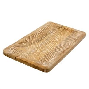 Nueva Bandeja Rectangular de Madera para Servir con Base de Diseño de Hojas, Bandeja Decorativa para Cocina, Comedor y Decoración del Hogar - Product Image 6