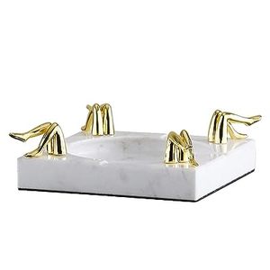 Aluminum Square White Smokeless <b>Ashtray</b> with Gold Leg Design Luxury Home Decor Heat Resistant Durable Modern American Style - Product Image 1