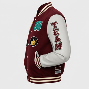 Blouson universitaire vintage en laine brodé chenille pour hommes et garçons, idéal pour l'hiver, style streetwear, faible MOQ - Product Image 3