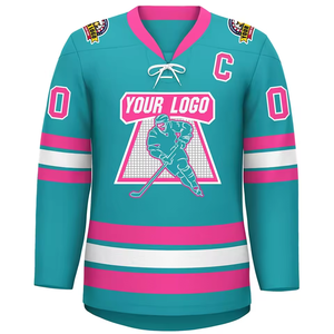 Maillot de hockey personnalisé sublimé – T-shirt d'équipe à manches longues en gros 280g - Product Image 5