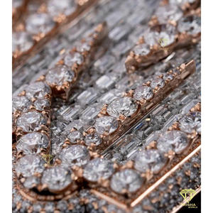 Luxury " OSM " <b>Letter</b> Necklace Moissanite Diamond Pendant Hip Hop Jewelry Custom Baguette Chain Gift - Product Image 2