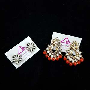 Fashion Drop Earrings-Designer Silver Style Combo Set of 3 - Product Image 1