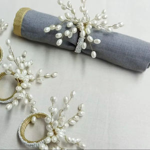 Anillos para Servilletas con Cuentas de Perlas - Product Image 1