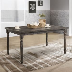 Weathered Grey Rectangular <b>Dining</b> <b>Table</b> with Stylish <b>Top</b> - Product Image 1