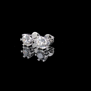 Pendientes de Diamantes Cultivados en Laboratorio con Corte Brillante, Unisex, Clásicos, Color E, Oro Blanco de 14K, Joyería de Compromiso Solitario, Certificado IGI - Product Image 3