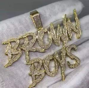 Colgante Personalizado con Letra Iced Out, Colgante de Letra Hip Hop con Moissanita, Chapado en Oro, Colgante con Nombre Personalizado, Joyería Estilo Rapero - Product Image 3