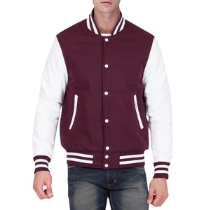 Men's <b>Winter</b> Windproof Wool Varsity Jacket Front Buttons <b>Decoration</b> Custom Logo Embroidery Plus Size - Product Image 1