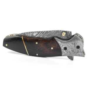 Wholesale Damascus Steel Handmade Folding Pocket Knife DD-FK-863 Ebony Wood Handle EDC Knife for Camping Hiking Outdoor Use - Product Image 3