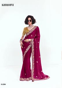 Magnifique sari en soie à motifs traditionnels, dernière collection exclusive, avec chemisier élégant, idéal pour les fêtes et mariages, pour femmes. - Product Image 6