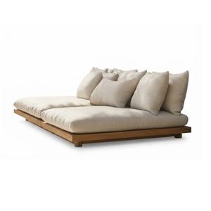 Cama de Día para Exteriores de Madera de Teca Sólida con Cojines para Jardín, Patio, Muebles para el Borde de la Piscina - Product Image 2