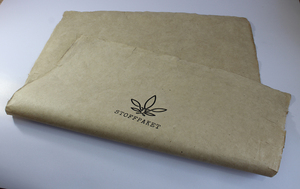 Promotional Natural Colour Hemp Paper As Gift Wraps Printed Around Hemp <b>Leaf</b> As Design With <b>Silver</b> Screen Single Colour <b>Sheets</b> - Product Image 3