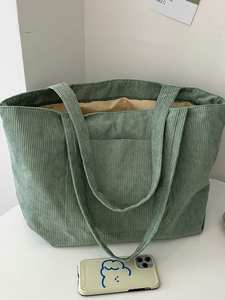 Bolsa de lona de algodón lavado morado, de gran capacidad, para compras, playa, viajes, venta al por mayor, para damas. - Product Image 5