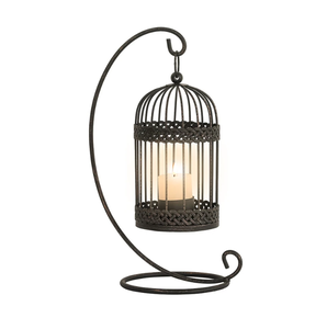 Bird Cage <b>Black</b> Metal Candle <b>Lantern</b> For Festive Home Decor in Best Price - Product Image 5