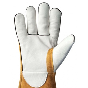 Leather Safety <b>Gloves</b> 14 Inch <b>Knit</b> Wrist Heat Resistance Anti-Heat Abrasion Resistant Smooth Texture Latex-Free Water Proof 7 oz - Product Image 3