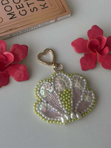 Blooming Beads Embroidery Keychain Handmade Beaded <b>Charm</b> <b>Keyring</b> Artisan Embroidered Keychain Pendant Floral Beadwork Keychain - Product Image 2