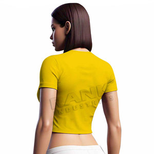 Women <b>Crop</b> <b>Top</b> T-Shirts Soft Stretch Fabric With Easy Motion <b>Support</b> Casual Trend Women <b>Crop</b> <b>Top</b> T-Shirts - Product Image 2