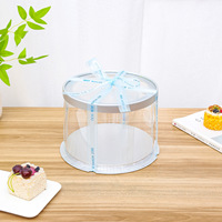 Boîtes à gâteaux rondes transparentes en PET de qualité alimentaire, recyclables et personnalisables BOHE BHCB-R01, épaisseur 3 mm, pour mariage, anniversaire, fête, Chine