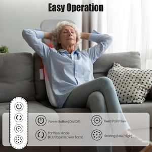 Almohadilla de Masaje Shiatsu 3D para Silla con Calor, Rodillos y Nodos de Amasamiento para Espalda Completa, Zona Lumbar, Superior e Inferior para Mayor Comodidad - Product Image 6