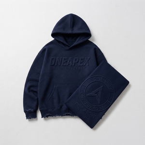 Sweat à capuche surdimensionné noir personnalisé pour homme, en coton épais, brodé, hiver, 2 pièces, streetwear, respirant, séchage rapide - Product Image 4