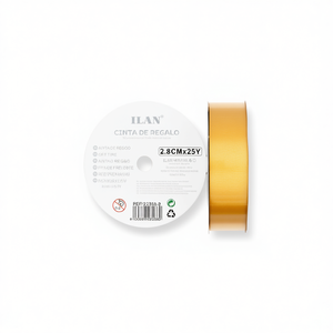 Cinta de regalo Ilan de 2.8cm x 25 yardas color dorado para empaquetado - Product Image 2