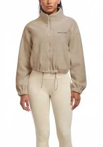 Sudadera Unisex Oneten Apparel, Color Beige, Poliéster Sólido, Logotipo Frontal, Forro Polar de Invierno, Cierre Completo, Cuello Alto, Corte Holgado, 220g - Product Image 3