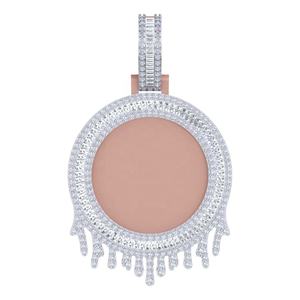 Colgante de Diamante Natural con Corte Brillante Redondo, Oro Amarillo/Blanco de 10 Quilates, Estilo Hip-Hop para Hombre, Regalo de San Valentín - Product Image 1