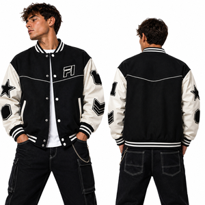 Chaqueta Varsity Personalizada para Hombre, Chaqueta Letterman con Parches, Estilo Urbano Y2K, Oversize con Botones a Presión, Chaqueta Varsity Acolchada al por Mayor - Product Image 4
