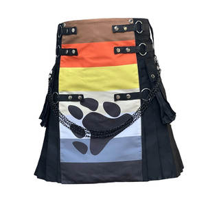 Kilt écossais moderne pour hommes, motif drapeau et patte d'ours, kilt utilitaire tendance, vente en gros 2026 - Product Image 1