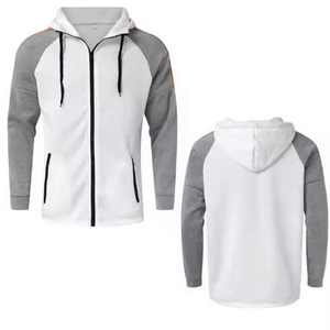 Men Color Blocking Tracksuit Set <b>White</b> Full Zip Hoodie <b>Jogger</b> Pants Casual Streetwear Breathable Solid Design winter Wear - Product Image 6