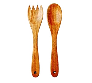 Salad Serving <b>Set</b> Salad Server <b>Set</b> Natural Wooden with 2 Turners Sustainable Handmade <b>Utensils</b> - Product Image 1