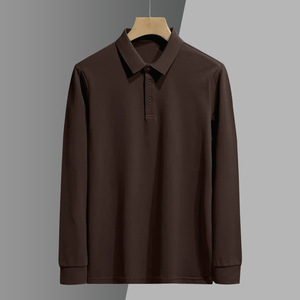 Camisa de Manga Corta para Hombre, Otoño-Invierno, Personalizada OEM, Cuello Paul, Color Sólido, 100% Algodón, Tejido de Punto, Transpirable, Casual - Product Image 4