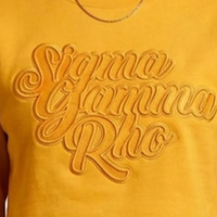 Pull court à col ras du cou Sigma Gamma Rho Gold on Gold en maille premium, sweat-shirt court tendance pour femme, style streetwear