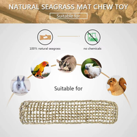 Hamac en jonc de mer naturel pour oiseaux, jouet suspendu pour cage de perroquet, filet d'escalade, échelle, jouets à mâcher, crochets, couleur et taille personnalisables pour animaux de compagnie