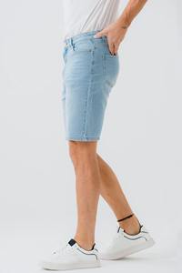 Shorts en jean baggy tendance pour hommes, déchirés, personnalisés, à ourlet brut, coupe ample, délavage vintage, style streetwear décontracté, vente en gros OEM - Product Image 4