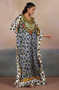 Wholesale Designer Turkish Style <b>Kaftan</b> Women Polyester Handmade Batwing Sleeves V Neck Regular Fit Flared Hem Midi Eid Ramadan - Product Image 5