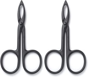 2 Piezas Pinzas de Acero Inoxidable con Mango de Tijera, Punta Fina, Reutilizables, Duraderas, Hechas a Mano, de Lujo, para Cejas y Depilación - Product Image 1
