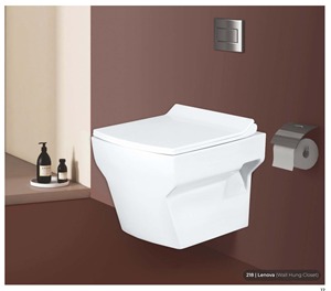 Inodoro Moderno de Una Pieza sin Borde, Suspendido en la Pared, 480x345x330mm, Taza Cuadrada, Doble Descarga, Ecológico, para Baños Comerciales - Product Image 1