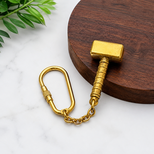 Brass Hammer Keychain <b>Mini</b> Gavel Keychain Solid Brass Tool <b>Keyring</b> Handmade Vintage Key Holder Gift for Lawyer Judge Carpenter - Product Image 1
