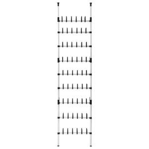 Étagère à chaussures en aluminium argenté et noir avec grand rangement en plastique, qualité supérieure, multifonctionnelle - Product Image 6