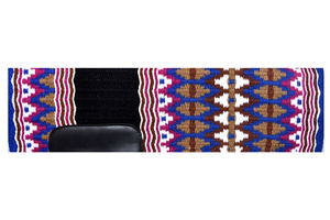 Almohadilla de Silla de Montar de Algodón con Patrón Navajo Colorido, Centro Negro con Detalle de Cuero, Cómoda para Montar (Personalizable) - Product Image 5