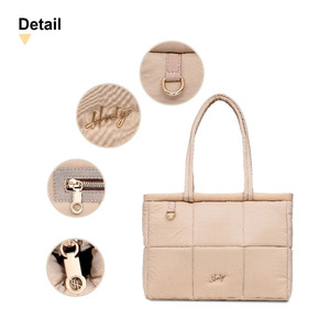 Lindsey Crinckle Premium <b>Waterproof</b> Tote Bag Women Casual Minimalist Lightweight Handbag Zip Closure Two Handles Daily Use Shop - Product Image 3