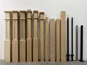 Tangga Oak merah pagar kayu Balustrade seri 4092 kotak Panel tersembunyi baru bagian tangga elegan - Product Image 4