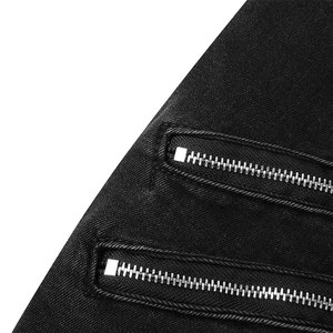 Pantalones Cargo de Mezclilla para Hombre, Estilo Motero, Desgastados, Ajuste Recto, Elásticos, Novedad, Talle Alto - Product Image 3
