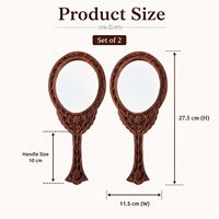Miroir rond en bois sculpté à la main, design floral vintage, finition lisse