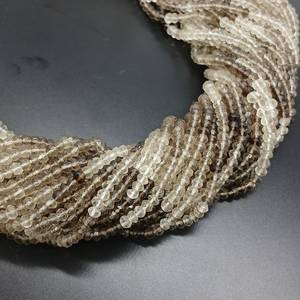 Cuentas redondas facetadas de cuarzo ahumado natural de 3-5 mm, cuentas espaciadoras de cuarzo sueltas para la fabricación de joyas, suministro de piedras preciosas al por mayor - Product Image 2