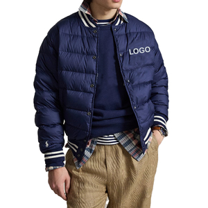 Blouson matelassé premium pour homme, style universitaire, coupe bomber, personnalisable OEM, luxe, athleisure, streetwear, doublure en coton, coupe-vent - Product Image 3
